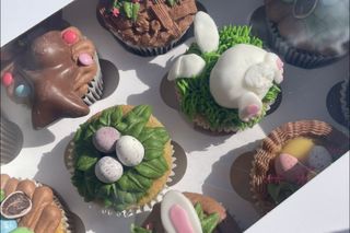A box of easter themed
cupcakes