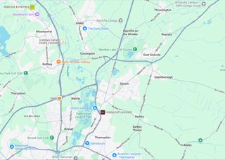 A google images screenshot of the
postcode LE7